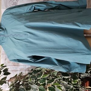 Athleta NWOT Advantage Poplin Teal Breathable Zip Pockets Ventilation Jacket SP